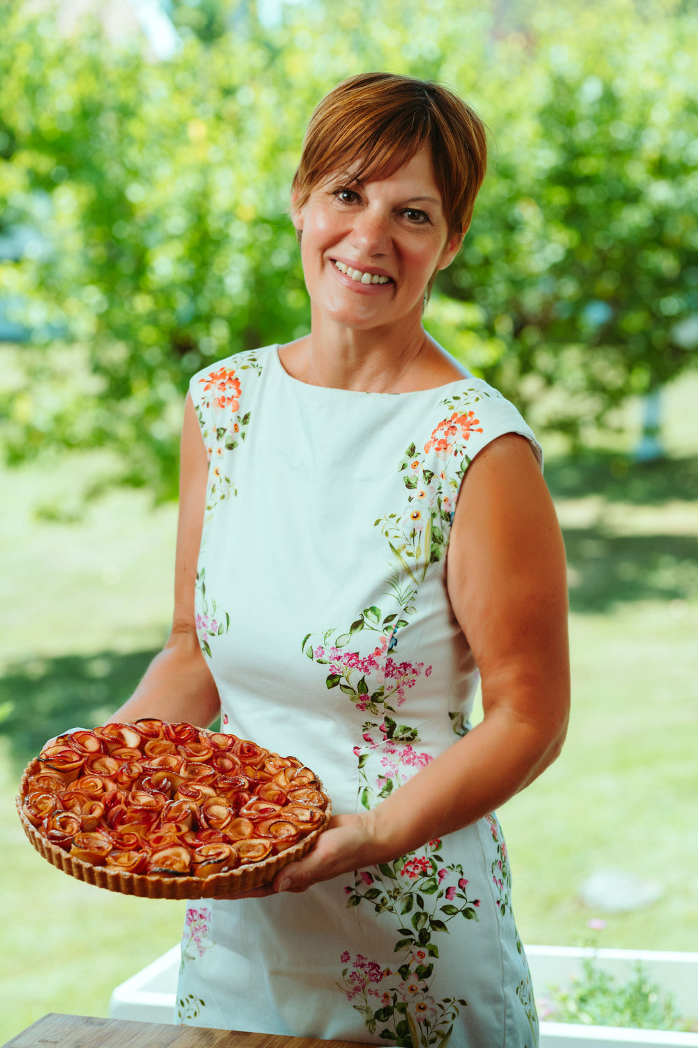 Chef and founder Fabienne Mikulić with her homemade fruit tart